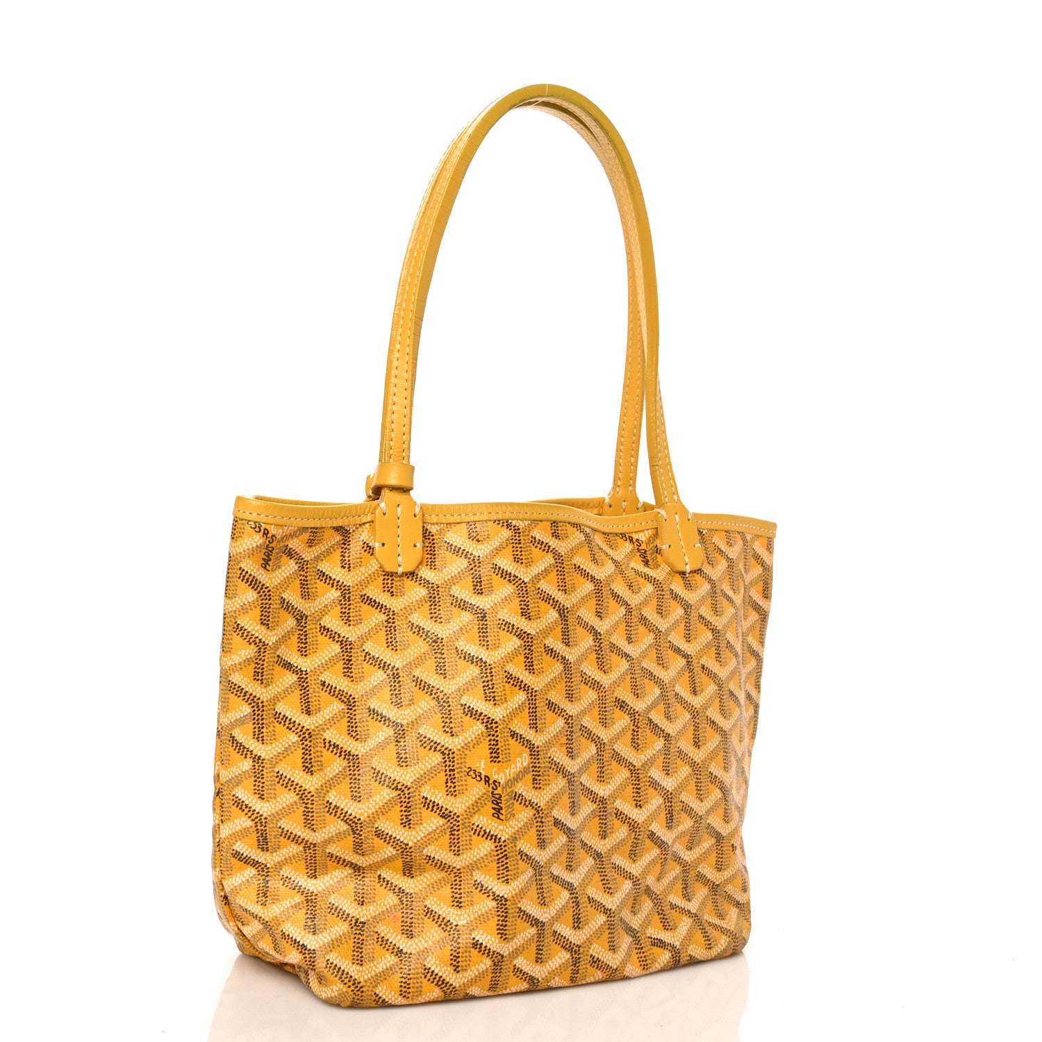 Goyard Goyardine Saint Louis Junior Jr PM Tote Yellow 4 of 9