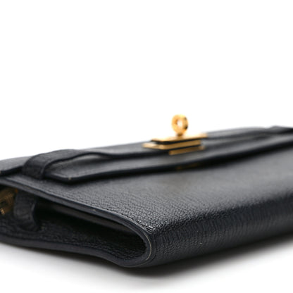 Hermes Chevre Mysore Kelly Wallet To Go Black 7 of 9