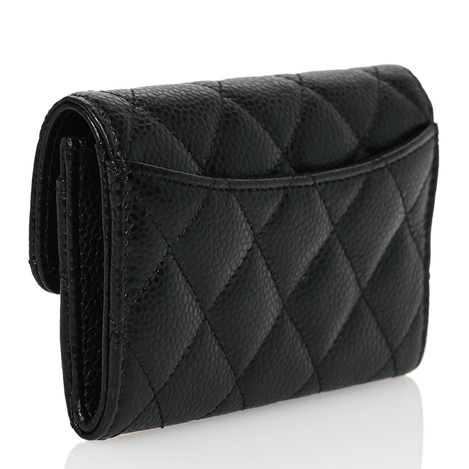 Chanel Caviar Quilted Flap Card Holder Wallet Black 3 of 10