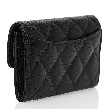 Chanel Caviar Quilted Flap Card Holder Wallet Black 3 of 10