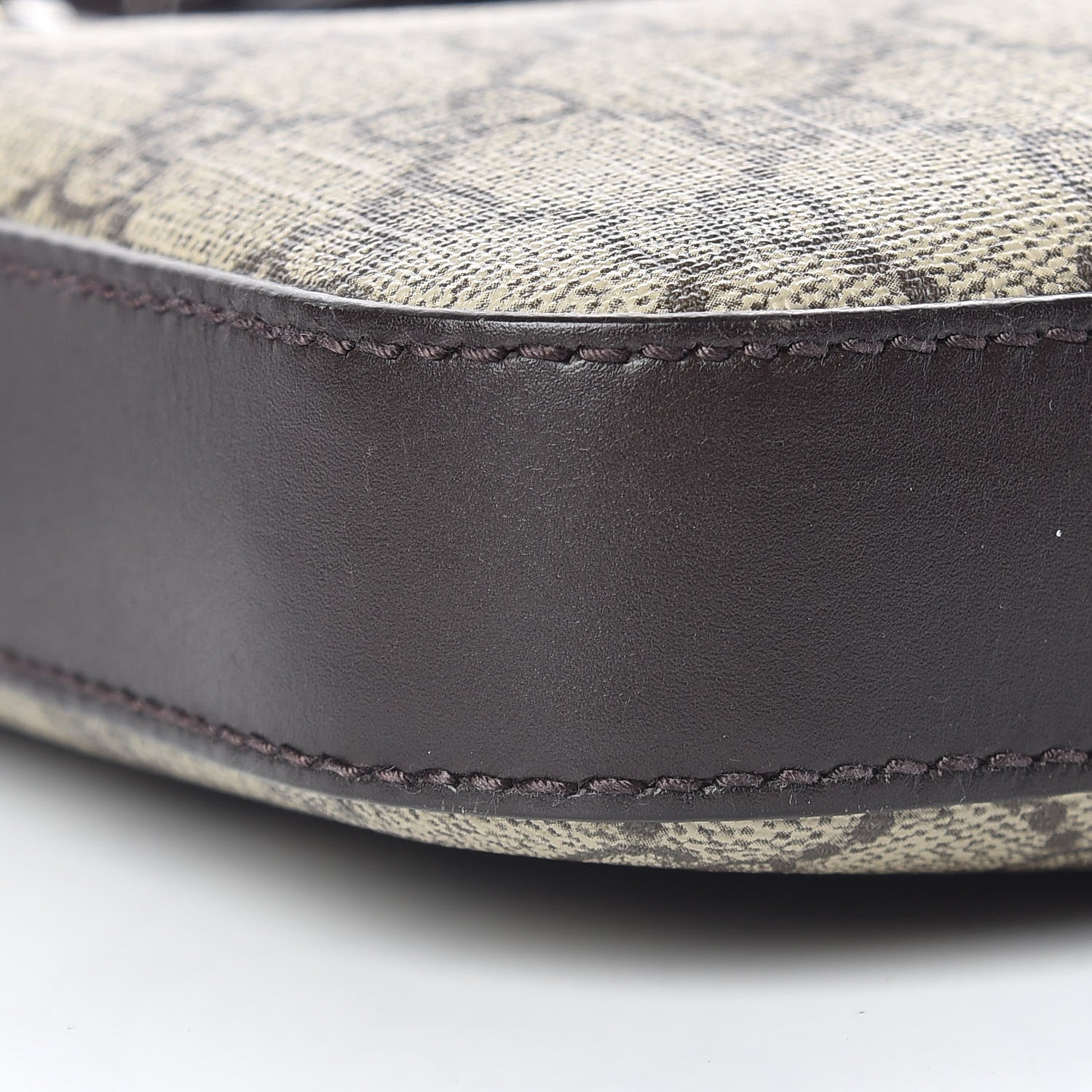 Gucci GG Supreme Monogram Selleria Calfskin Small Flat Messenger Bag Beige Ebony Cocoa Marrone Scuro 8 of 9