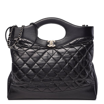 Chanel Aged Calfskin Quilted Large 31 Shopping Bag Black 1 of 10