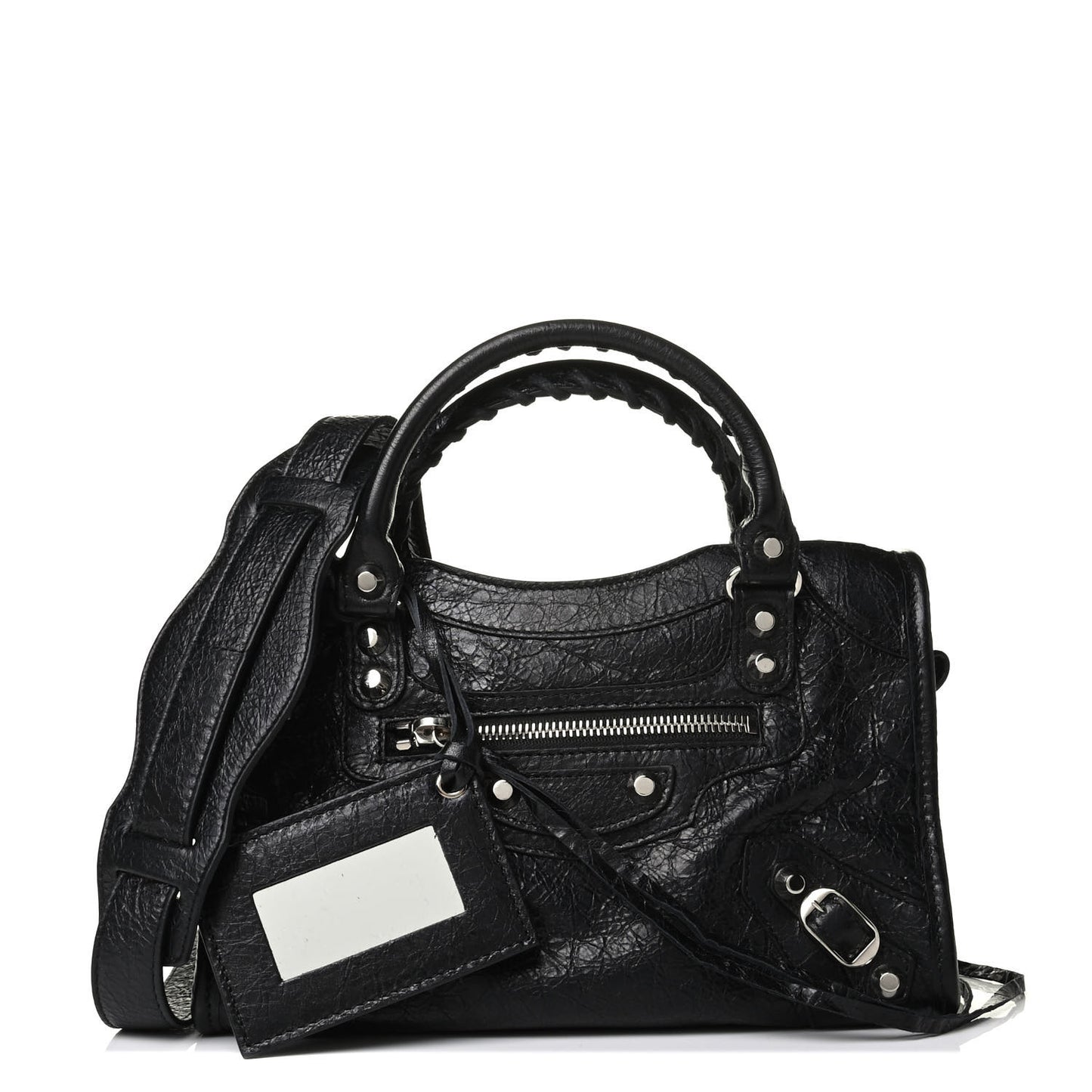 Agneau Classic Silver Hardware Mini City Black