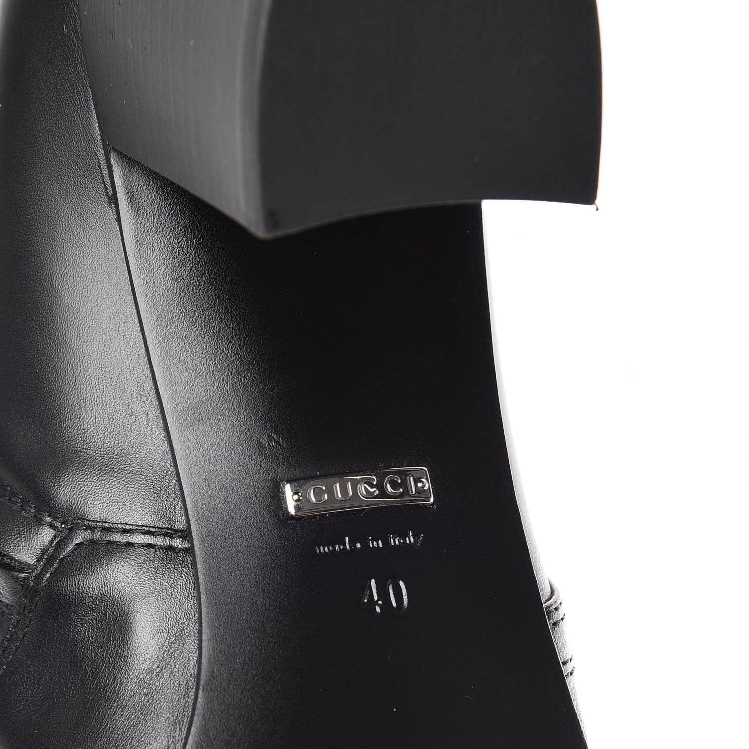 Gucci Calfskin Dionysus Embellished Elizabeth Knee High Boots 40 Black 6 of 9