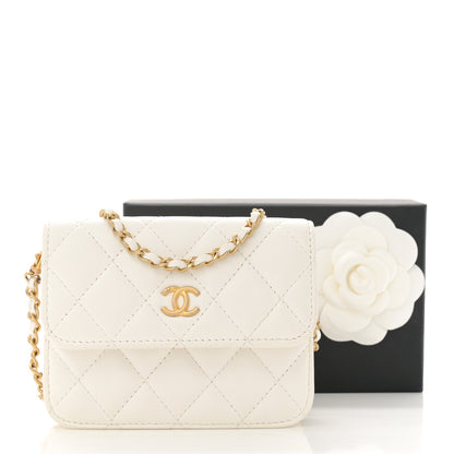 Chanel Lambskin Quilted Pearl Crush Clutch With Chain White 12 of 12