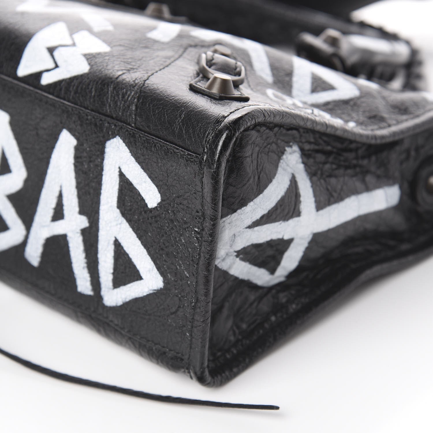 Balenciaga Agneau Classic Hardware Graffiti All Over S City Black 6 of 7