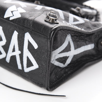 Balenciaga Agneau Classic Hardware Graffiti All Over S City Black 6 of 7