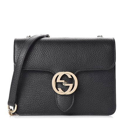 Gucci Dollar Calfskin Small Interlocking G Shoulder Bag Black 1 of 10