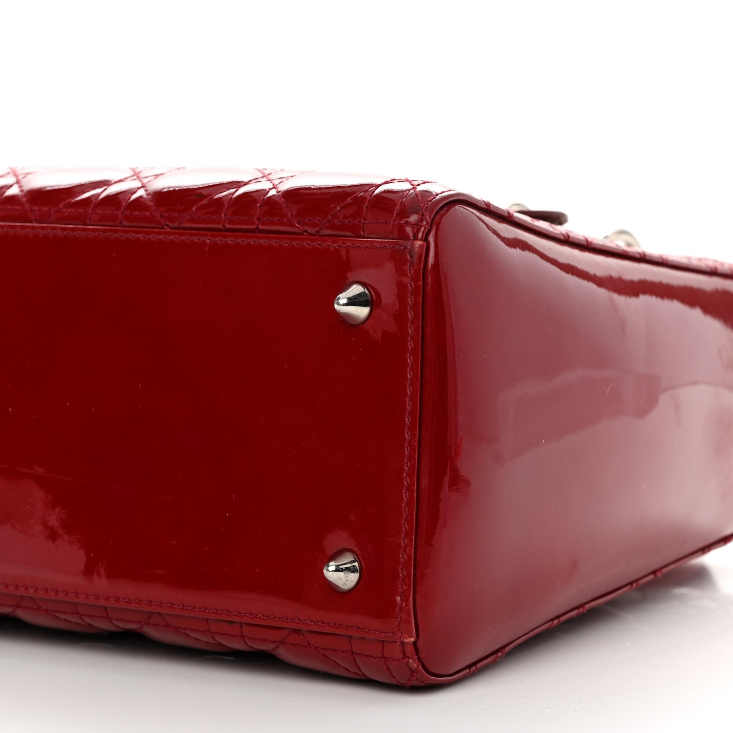 Christian Dior Patent Cannage Medium Lady Dior Red 10 of 13