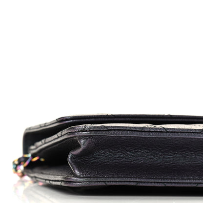 Chanel Iridescent Goatskin Quilted Wallet On Chain WOC Purp 8 of 9