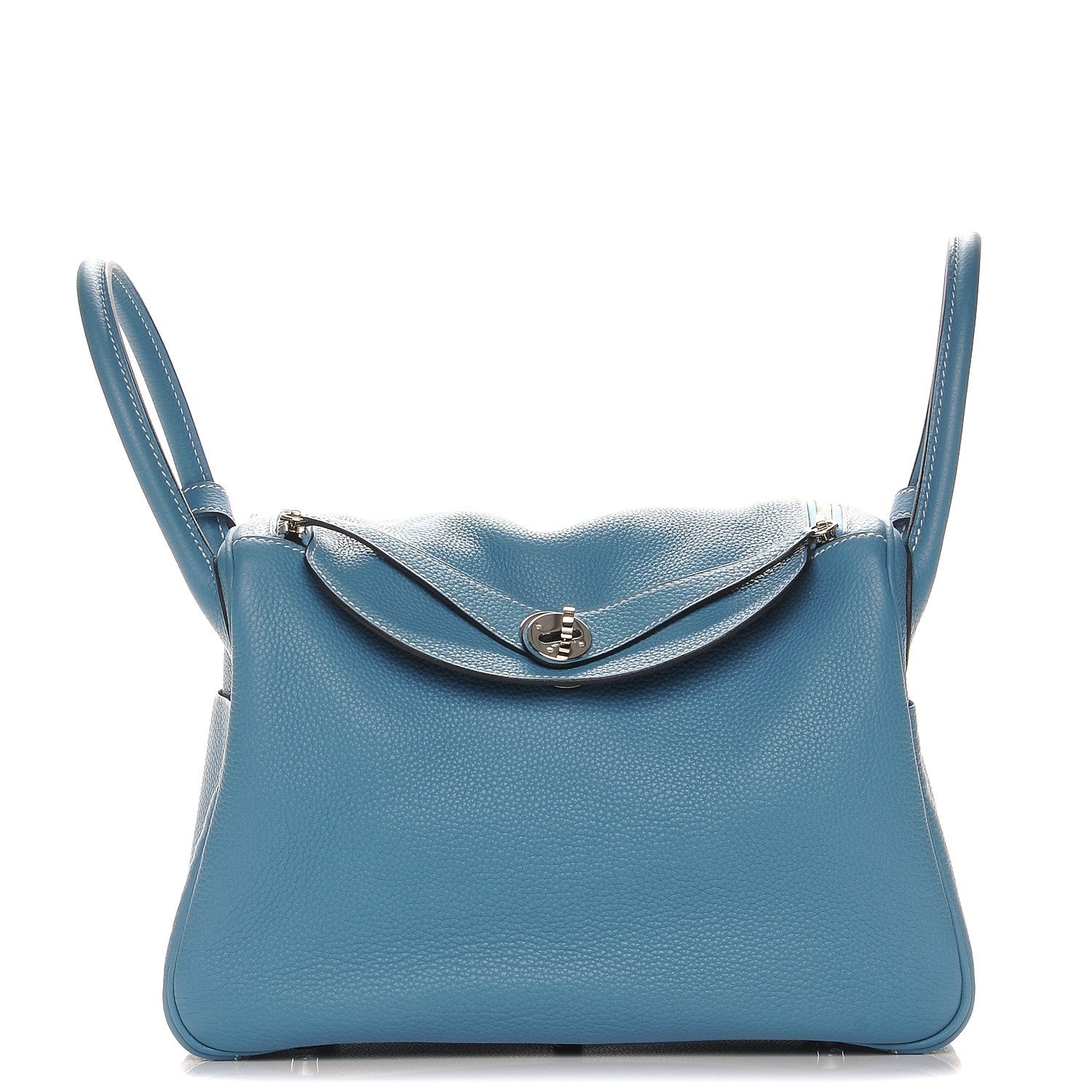 Hermes Taurillon Clemence Lindy 30 Blue Jean 1 of 7