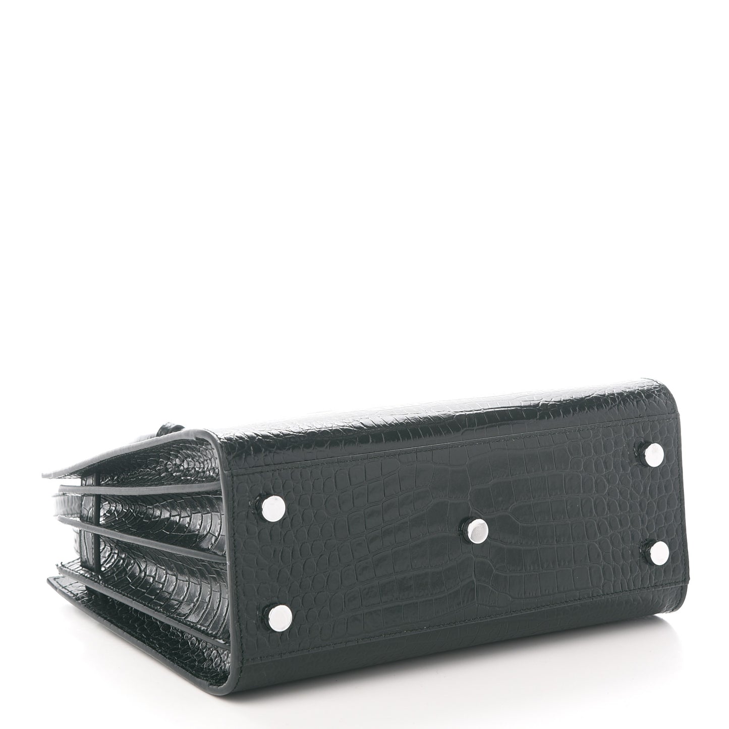 Calfskin Crocodile Embossed Baby Sac De Jour Dark Leaf