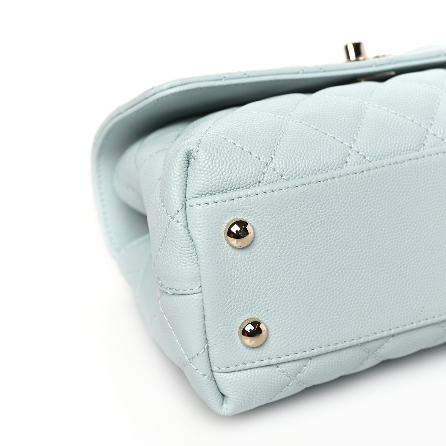 Chanel Caviar Quilted Mini Coco Handle Flap Light Blue 9 of 11