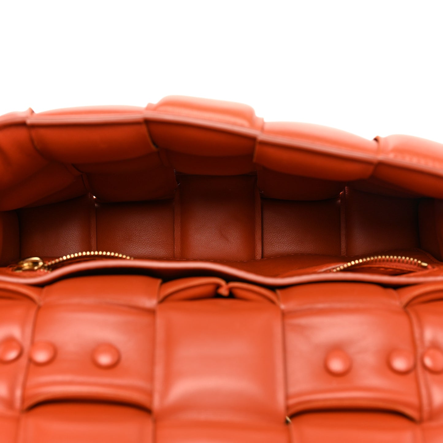 Lambskin Maxi Intreccio Padded Chain Cassette Crossbody Bag Maple