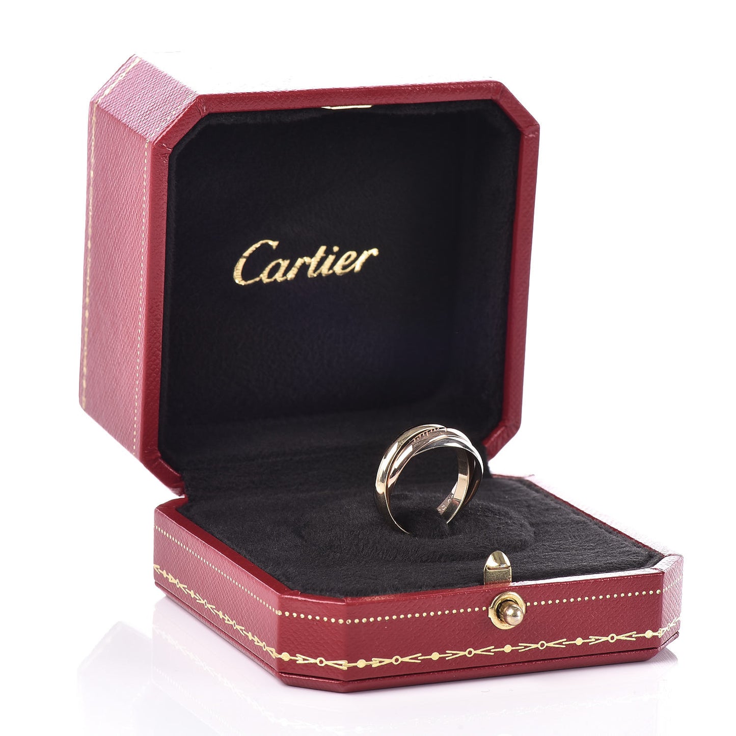 18K Pink Yellow White Gold Classic Trinity Ring 53 6.5