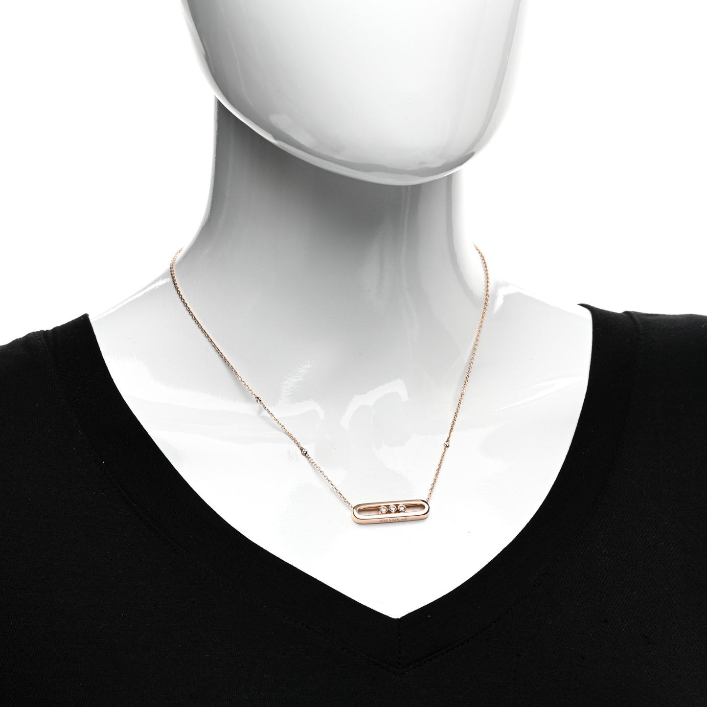 18K Rose Gold Diamond Move Pendant Necklace