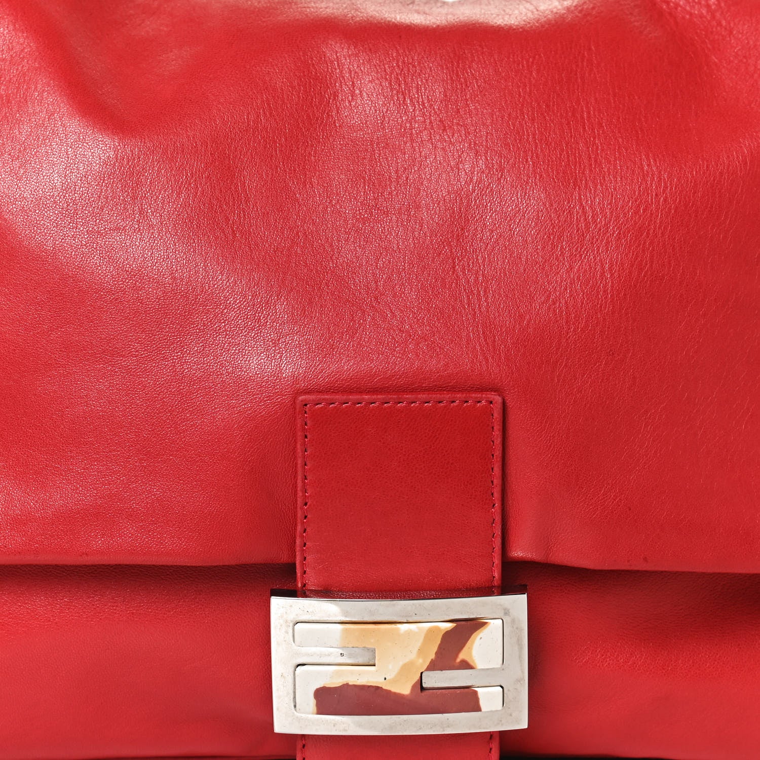 Fendi Calfskin Mama Baguette Red 7 of 9