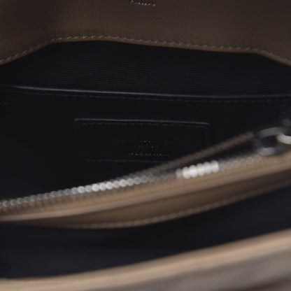Saint Laurent Sheepskin Matelasse Chevron Monogram Medium College Bag Taupe 6 of 9