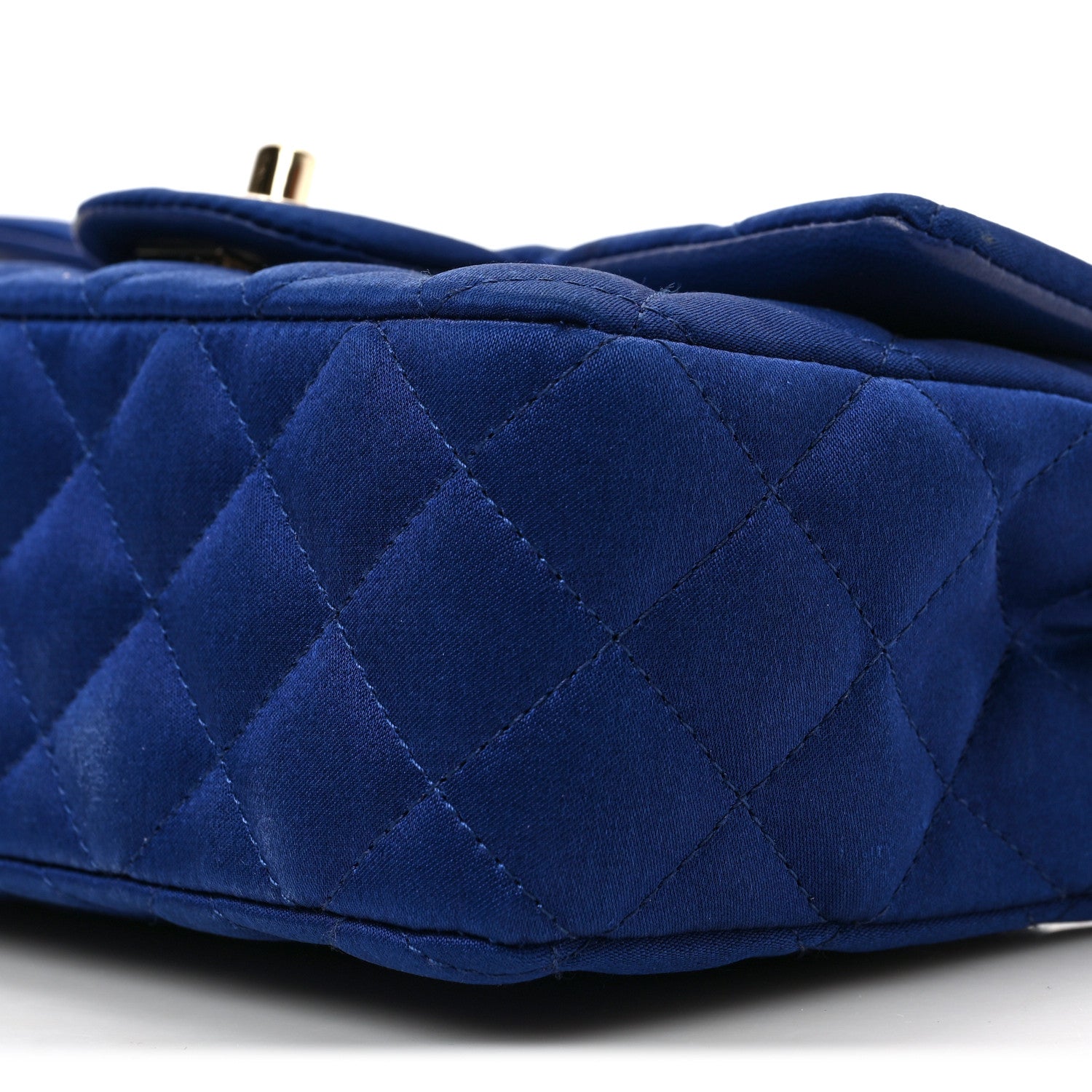 Chanel Satin Quilted Mini Rectangular Flap Blue 9 of 9