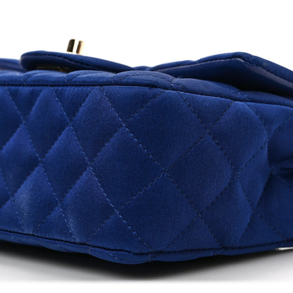 Chanel Satin Quilted Mini Rectangular Flap Blue 9 of 9