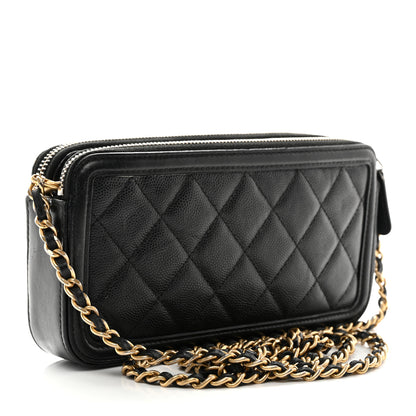 Chanel Caviar Quilted CC Filigree Clutch With Chain Black 3 of 13
