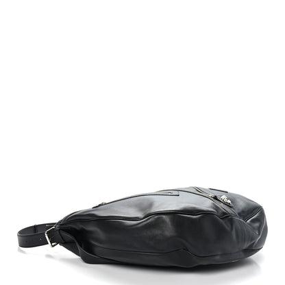 Versace Calfskin Large Repeat Zip Hobo Black 4 of 8