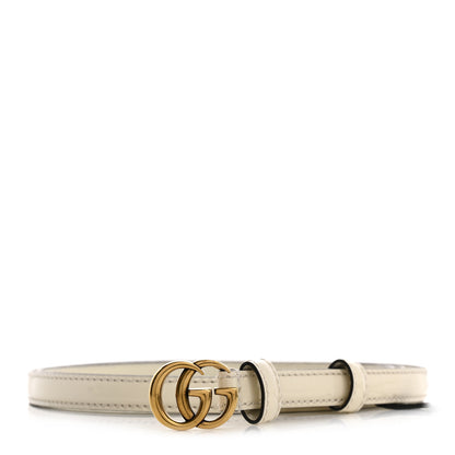 Gucci Patent Double G Thin Belt 100 40 Mystic White 1 of 6