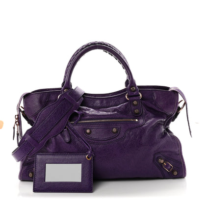 Balenciaga Agneau Giant 12 Rose Gold Hardware City Dark Violet 3 of 11