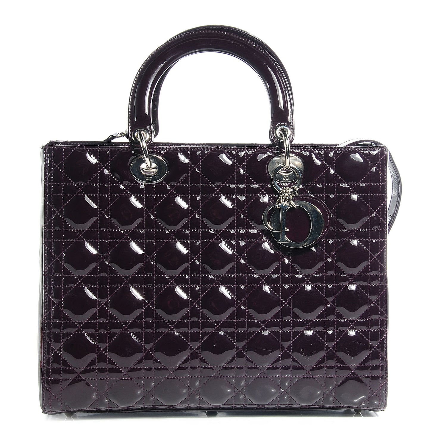 Patent Cannage Large Lady Dior Purple