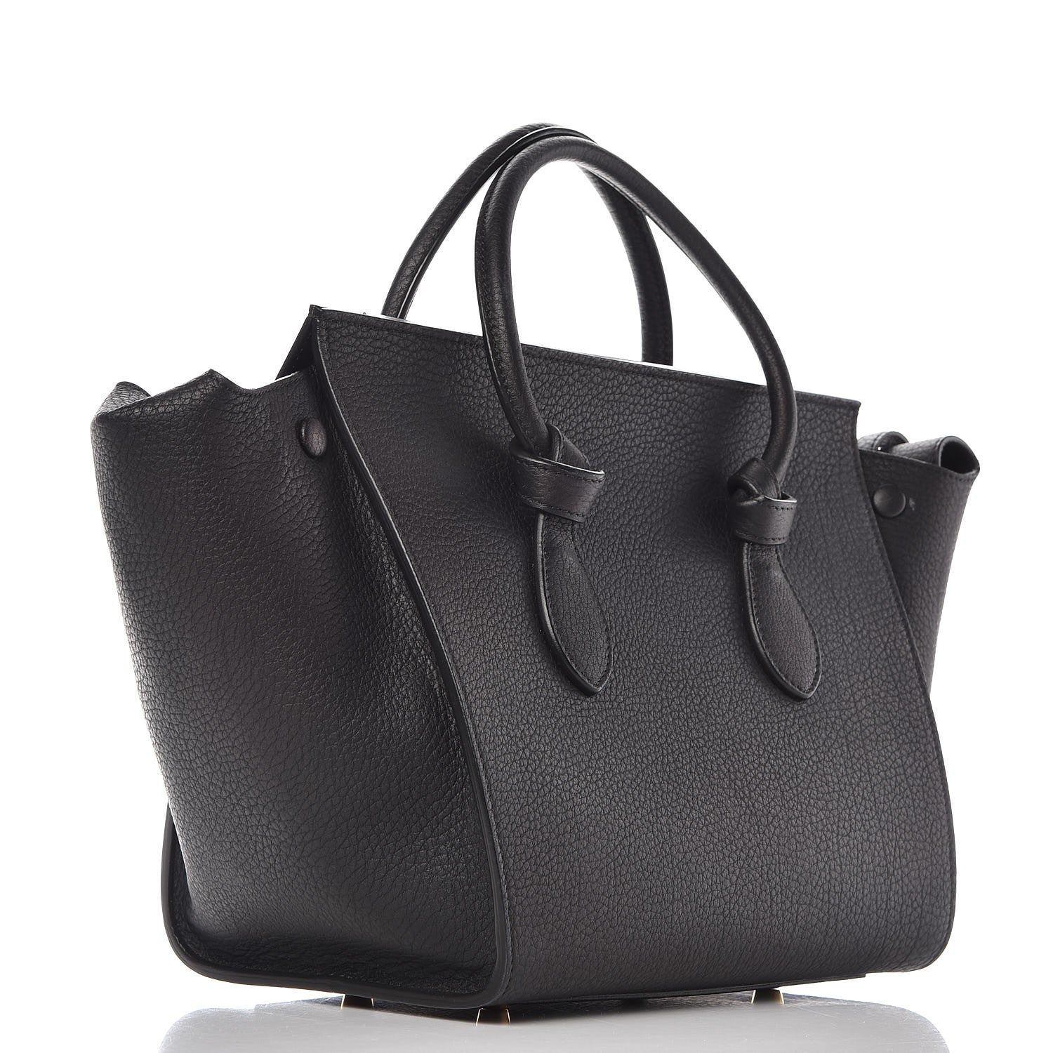 Celine Crisped Calfskin Mini Tie Knot Tote Black 3 of 12
