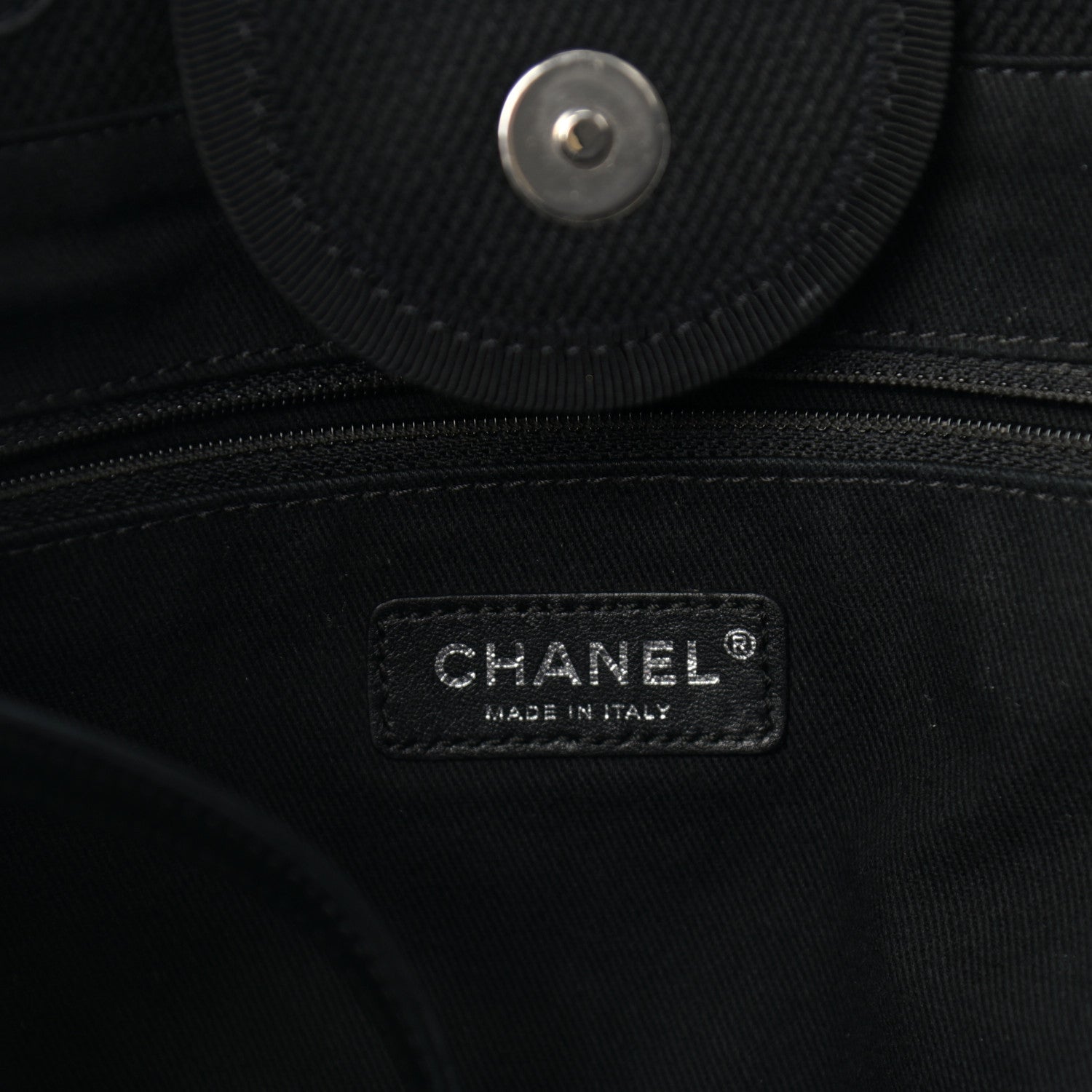 Chanel Canvas Pearl Medium Deauville Tote Black 6 of 11