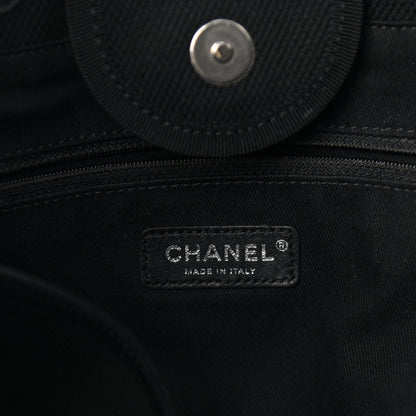 Chanel Canvas Pearl Medium Deauville Tote Black 6 of 11