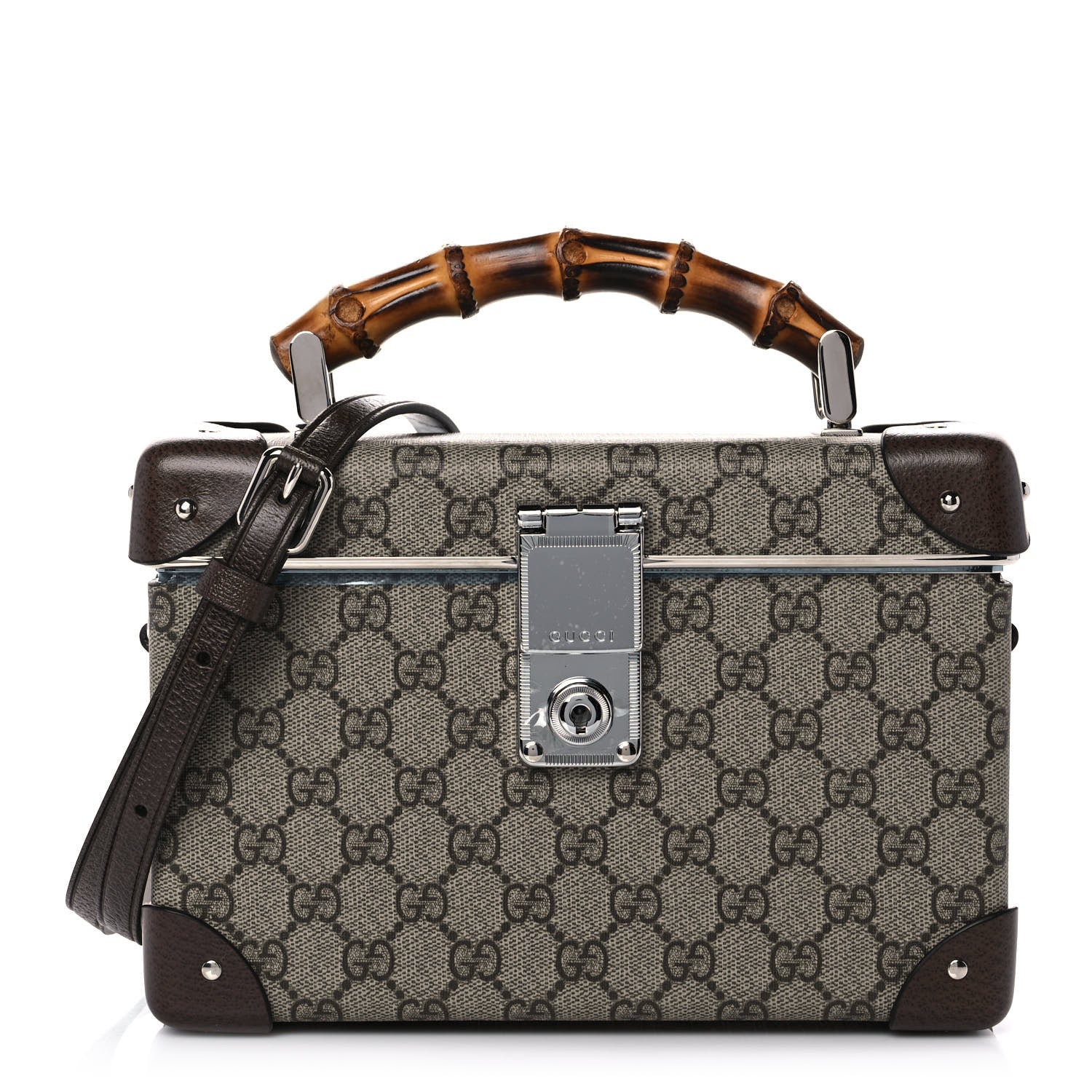 Gucci GG Supreme Monogram Globe-Trotter Beauty Case Brown 1 of 11
