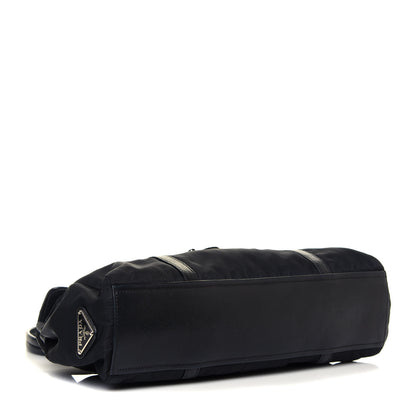 Prada Tessuto Nylon Nappa Foldover Pushlock Satchel Black 6 of 14