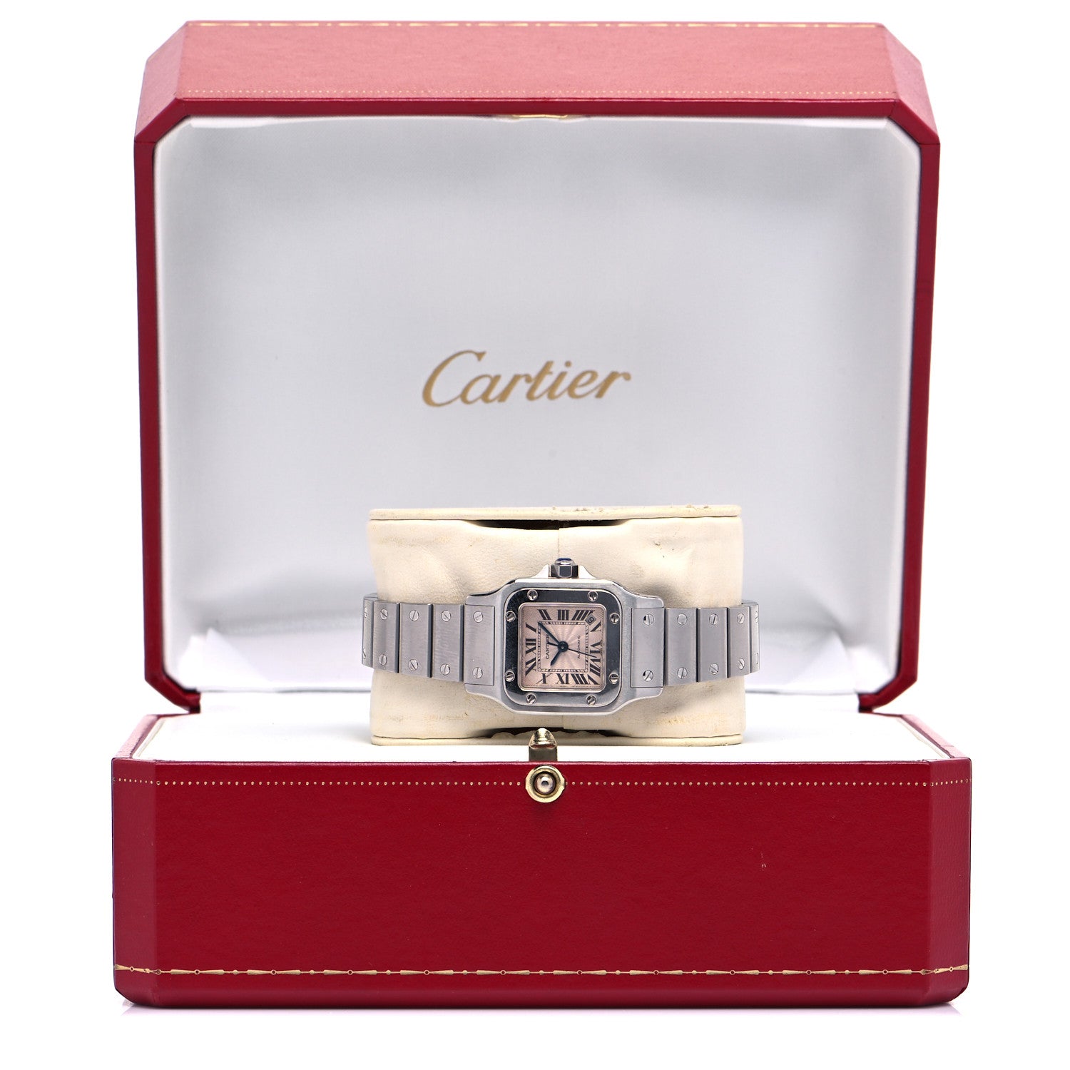 Cartier Stainless Steel 24mm Santos de Cartier Galbee Automatic Watch Pink 5 of 5