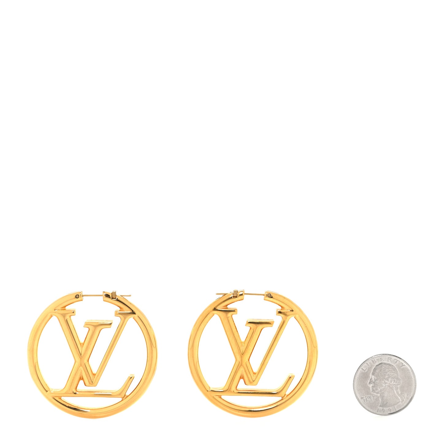 Metal Louise Hoop Earrings Gold
