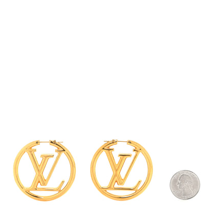 Louis Vuitton Metal Louise Hoop Earrings Gold 2 of 5