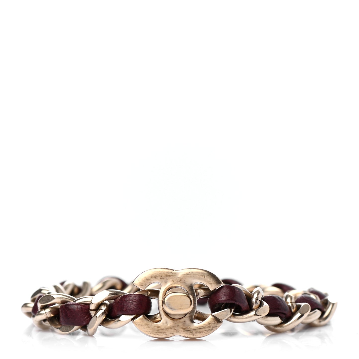 Lambskin CC Turnlock Chain Bracelet Bordeaux