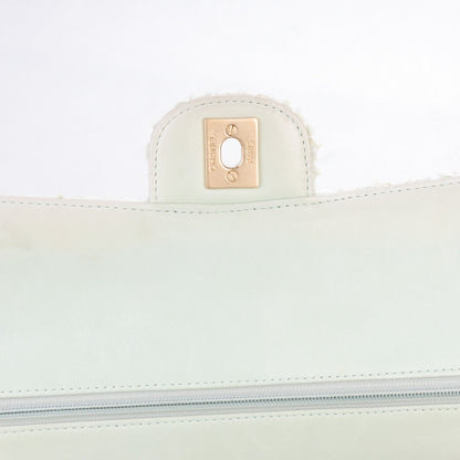 Chanel Tweed Quilted Medium Double Flap Light Turquoise 8 of 11