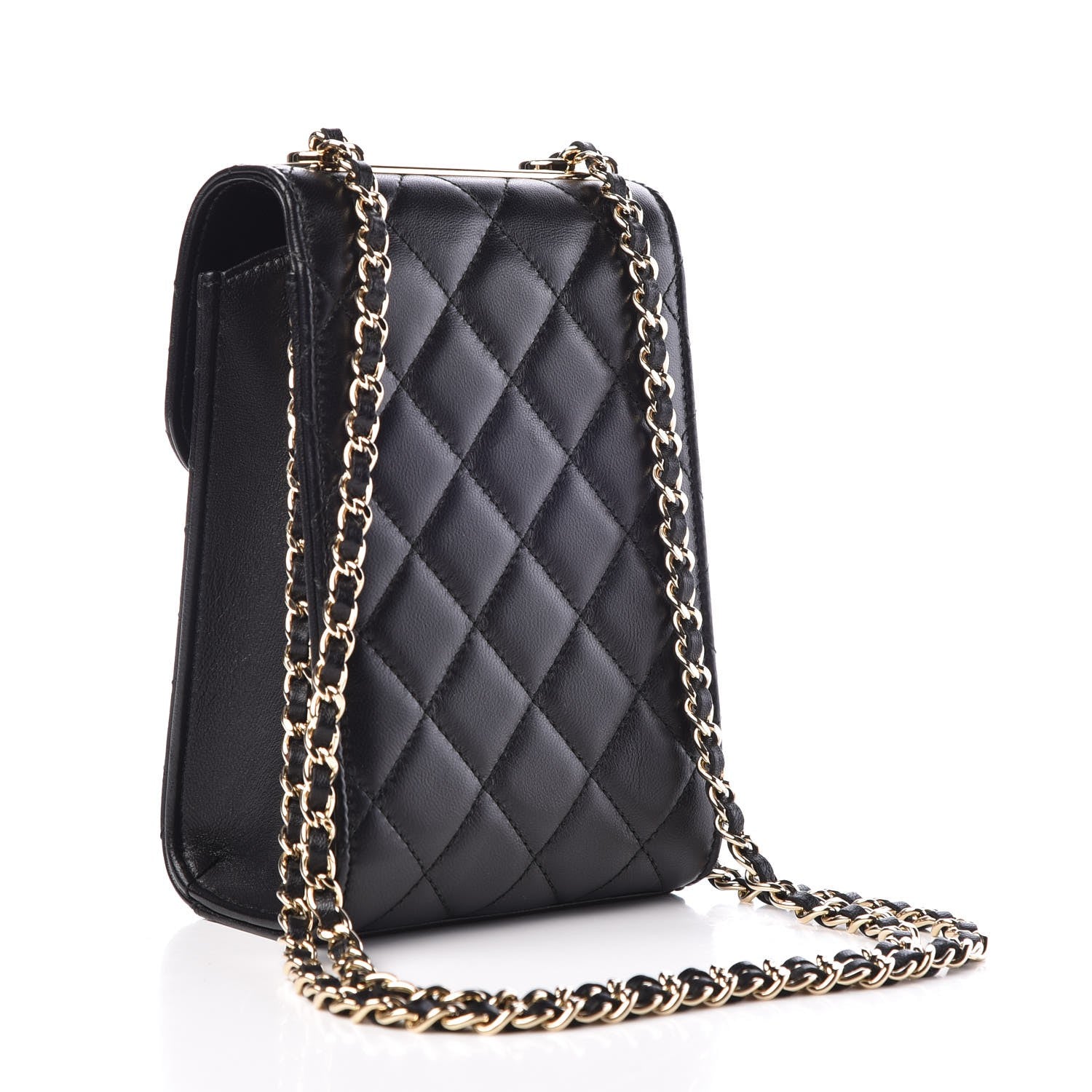 Chanel Lambskin Quilted Trendy CC Phone Holder Black 3 of 9