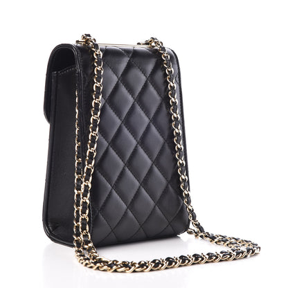 Chanel Lambskin Quilted Trendy CC Phone Holder Black 3 of 9