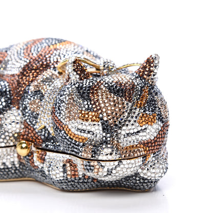 Judith Leiber Swarovski Crystal Sleeping Cat Minaudiere Clutch Multicolor 8 of 8