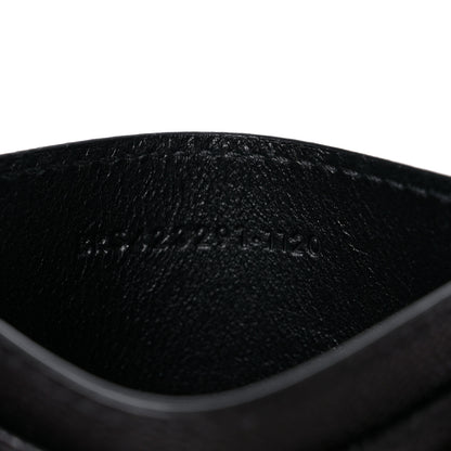 Saint Laurent Grain De Poudre Matelasse Chevron Monogram Credit Card Case Black 7 of 8