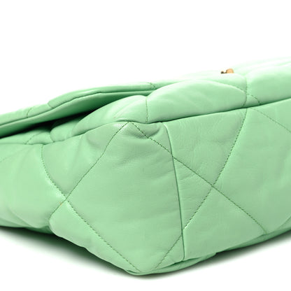 Chanel Lambskin Quilted Maxi Chanel 19 Flap Light Green 9 of 10