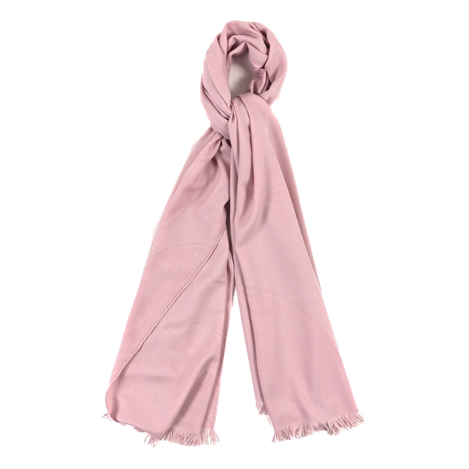 Hermes Cashmere Silk New Libris Stole Rose Petale 1 of 4