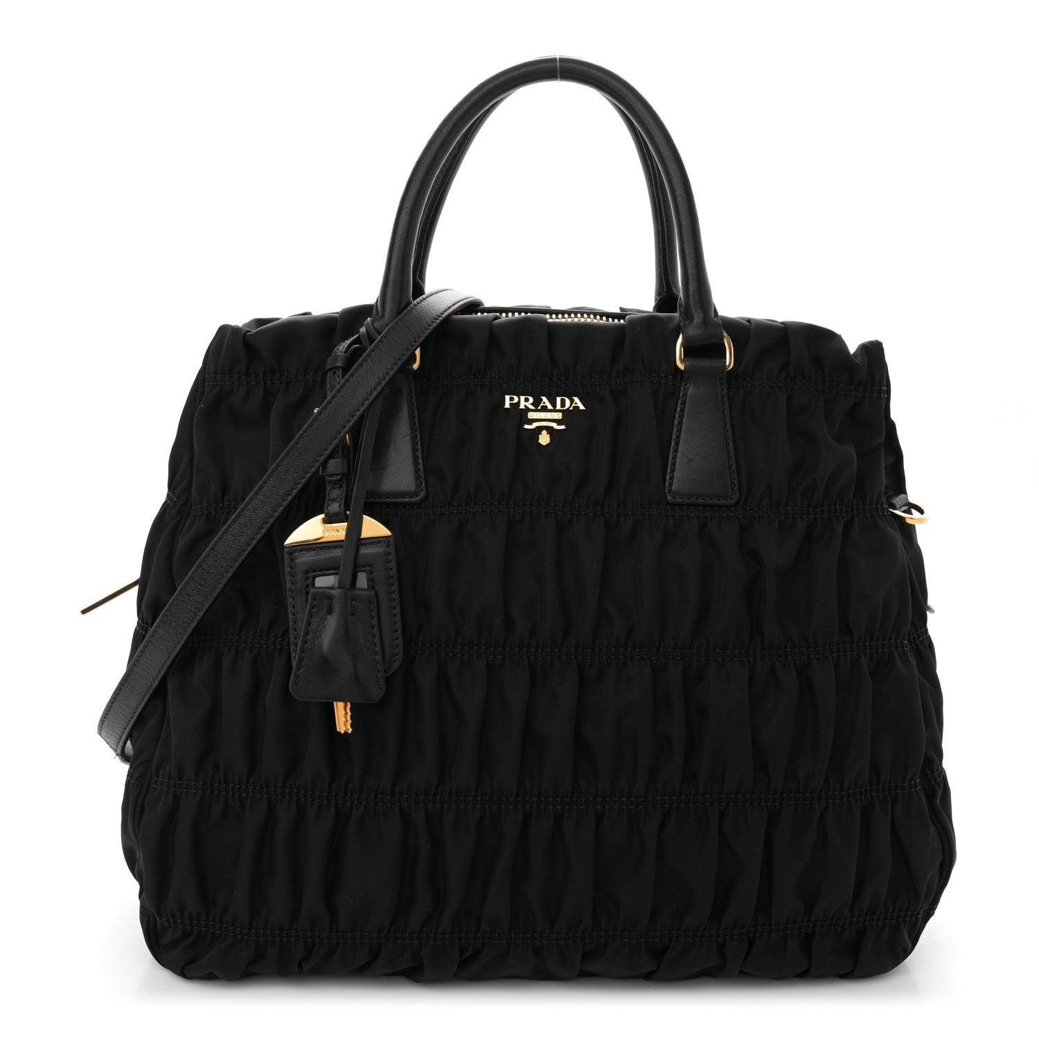 Prada Tessuto Nylon Gaufre Tote Black 1 of 11