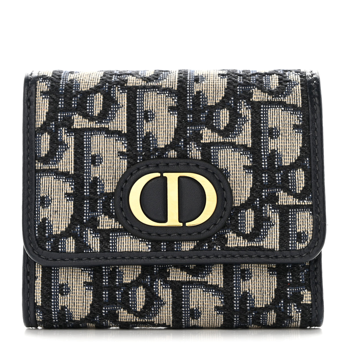 Christian Dior Oblique 30 Montaigne Lotus Wallet Blue 1 of 7