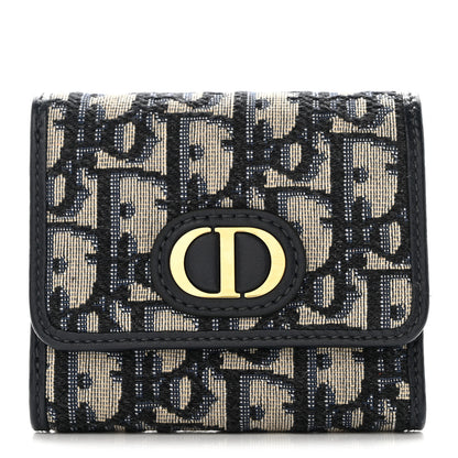 Christian Dior Oblique 30 Montaigne Lotus Wallet Blue 1 of 7