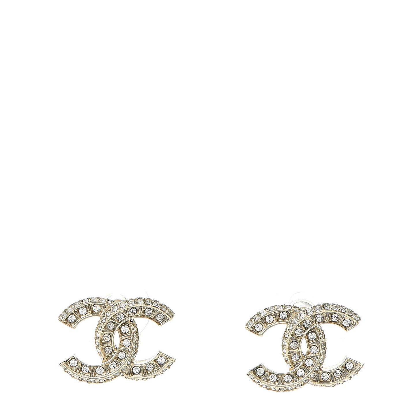 Crystal Timeless CC Earrings Light Gold