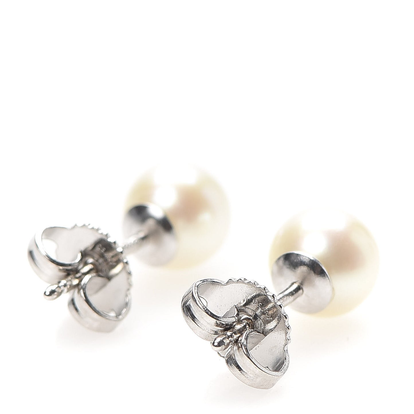 18K White Gold Akoya Pearl 6.5-7mm Earrings
